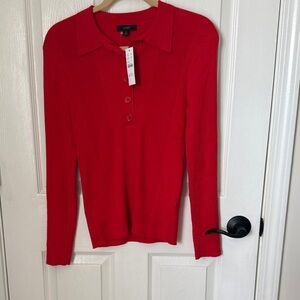 J. Crew Women's Vibrant Red Button